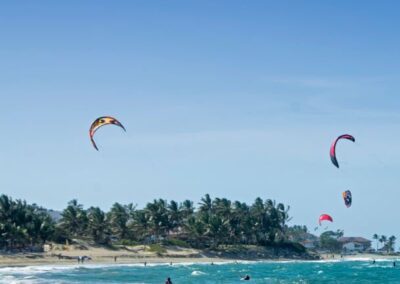 Cabarete beach with Kitesurfer